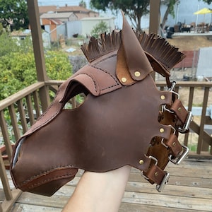 Pony Haube, Leder Pony Haube, Pferdehaube, Pferde Maske, Pony Maske.