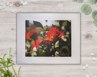 Red Roses Painting - Botanical Floral Art Print
