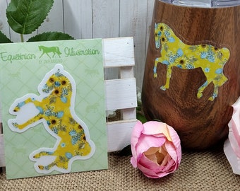 Horse Sticker, Horse Gift, Horse Lover, Horse Art, Equestrian Gift, Hydroflask Sticker, Water Bottle Sticker, Laptop Sticker, Helmet Decal