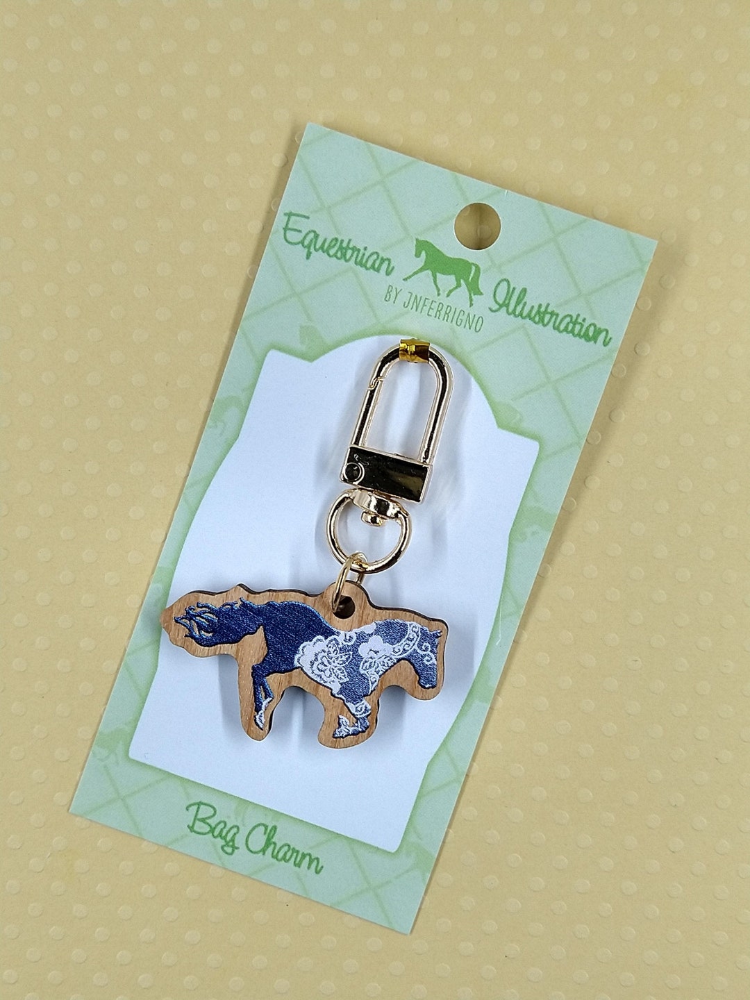Andalusian Horse Bag Charm, Horse Zipper Pull, Zipper Charm, Horse