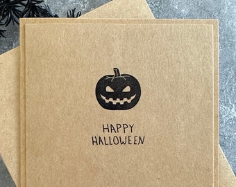Handmade Jack-O-Lantern Halloween Card: Minimalist  Foil Design