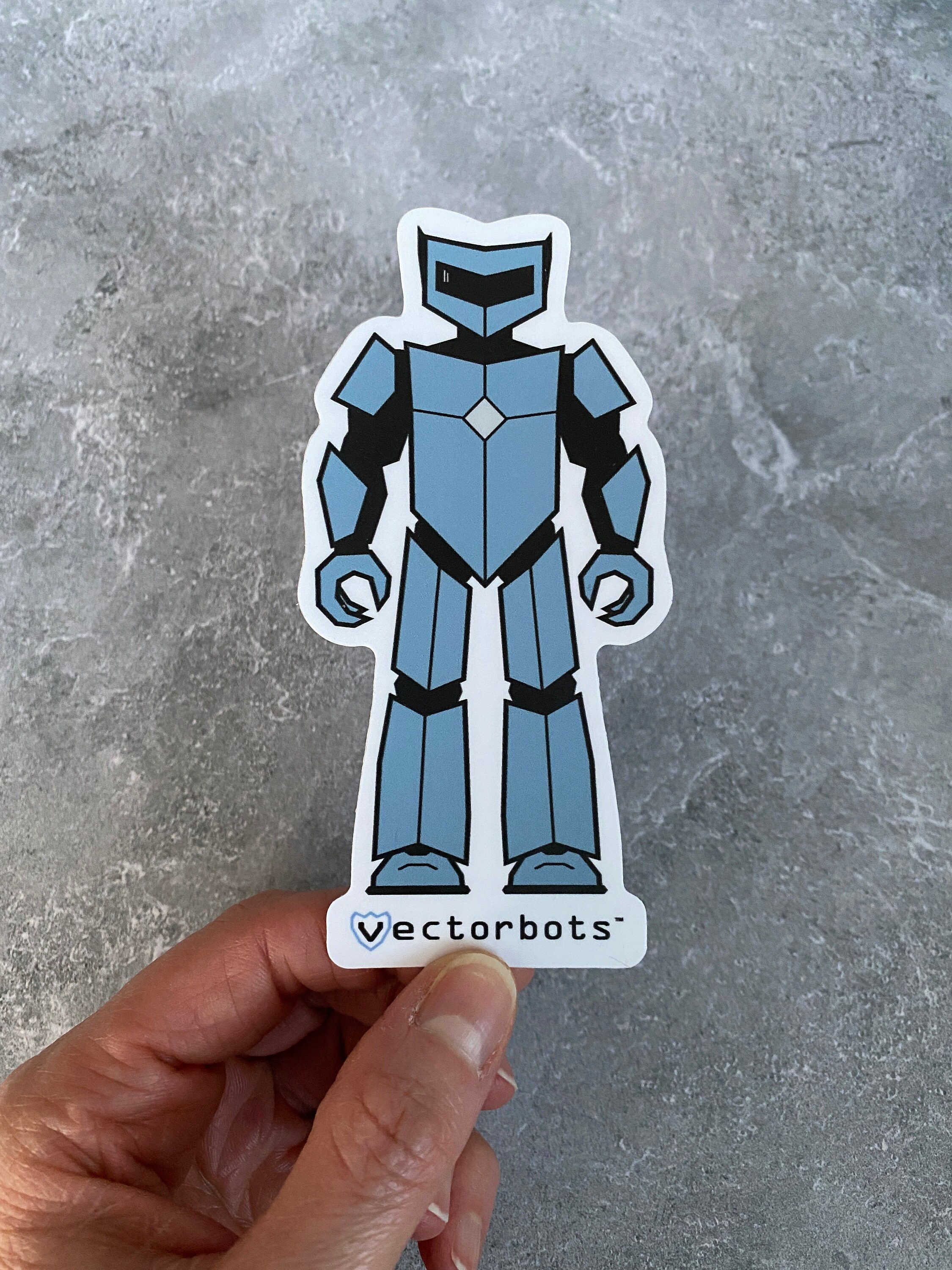 Robot Sticker, Vinyl Decal, Gift for Fun, Blue, Gray, Black, Vector ...