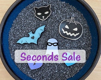 Enamel Pins Seconds Sale! Black Cat, Ghost, Jack-O-Lantern, Bat, Grumpy Heart, Glow In The Dark, Gift For Fun, Cute, Emo