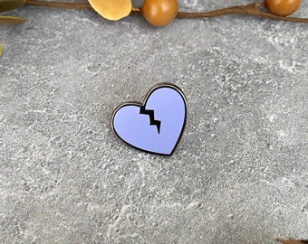 Broken Heart Enamel Pin: Small Purple Accessory