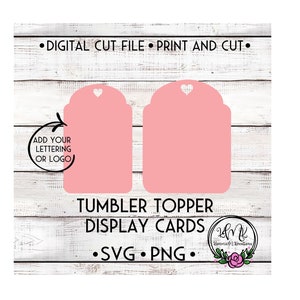 Cartões de exibição de topper de copo | Topper Tags TemplateCards | Cartões de exibição de etiquetas de copo | Somente arquivo digital