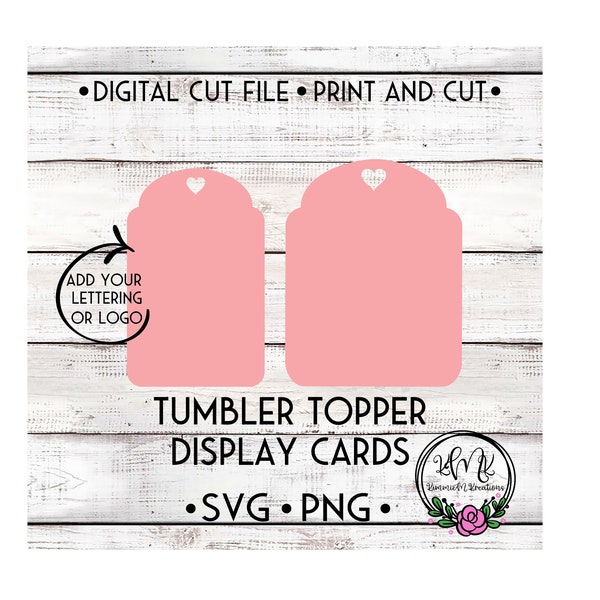 Tumbler Topper Display  Cards | Topper Tags TemplateCards | Tumbler Tags Display Cards | Digital File Only