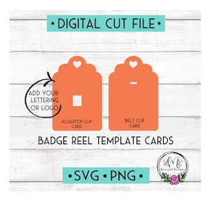 Jakobsmuschel Top Abzeichen Reel Display Template Card | Badge Reel Template | Alligator Clip und Gürtelclip Karten | Drucken und schneiden Sie Badge Reel Karte SVG