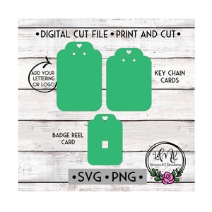 Flat Top Display Card Bundle| Key Chain Card SVG| Badge Reel Card| Hanging Display Card