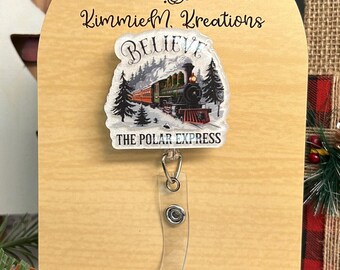 Believe Polar Express Train Badge Reel | Christmas Badge Reel
