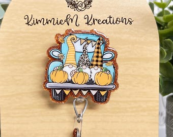 Fall gnome Pickup Truck Badge Reel
