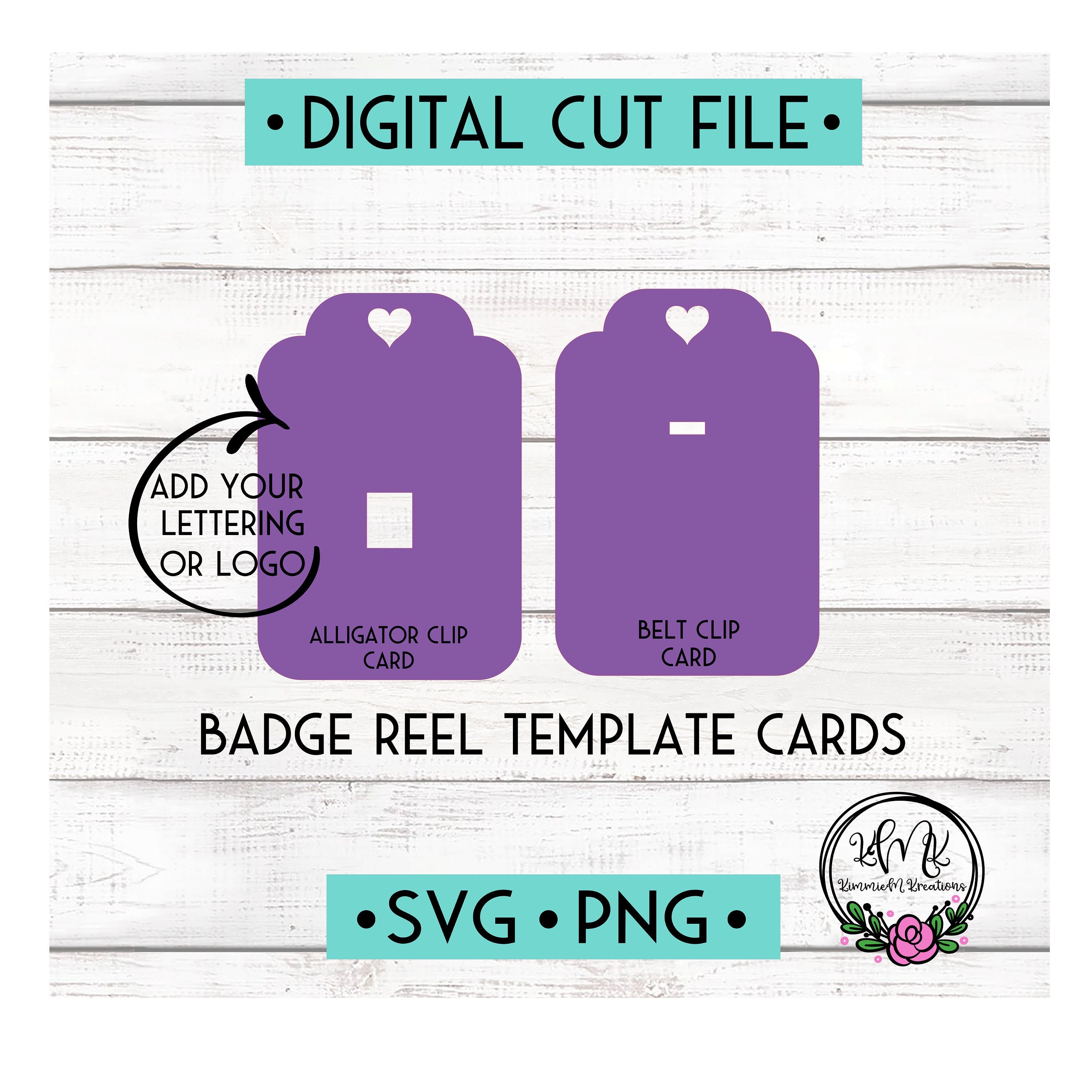 Flat Top Badge Reel Template Display Cards Alligator and Belt Clip