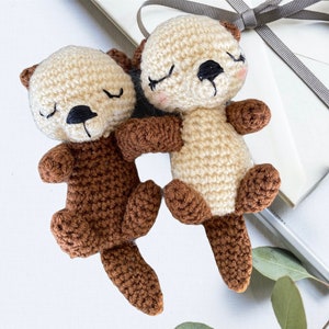 Sea Otter couple- Crochet Stuffed Animal