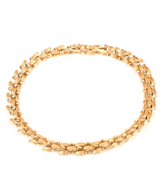 Crown Trifari Modernist Golden Vintage Necklace