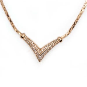 Vintage Christian Dior Gold Plated Rhinestone Necklace