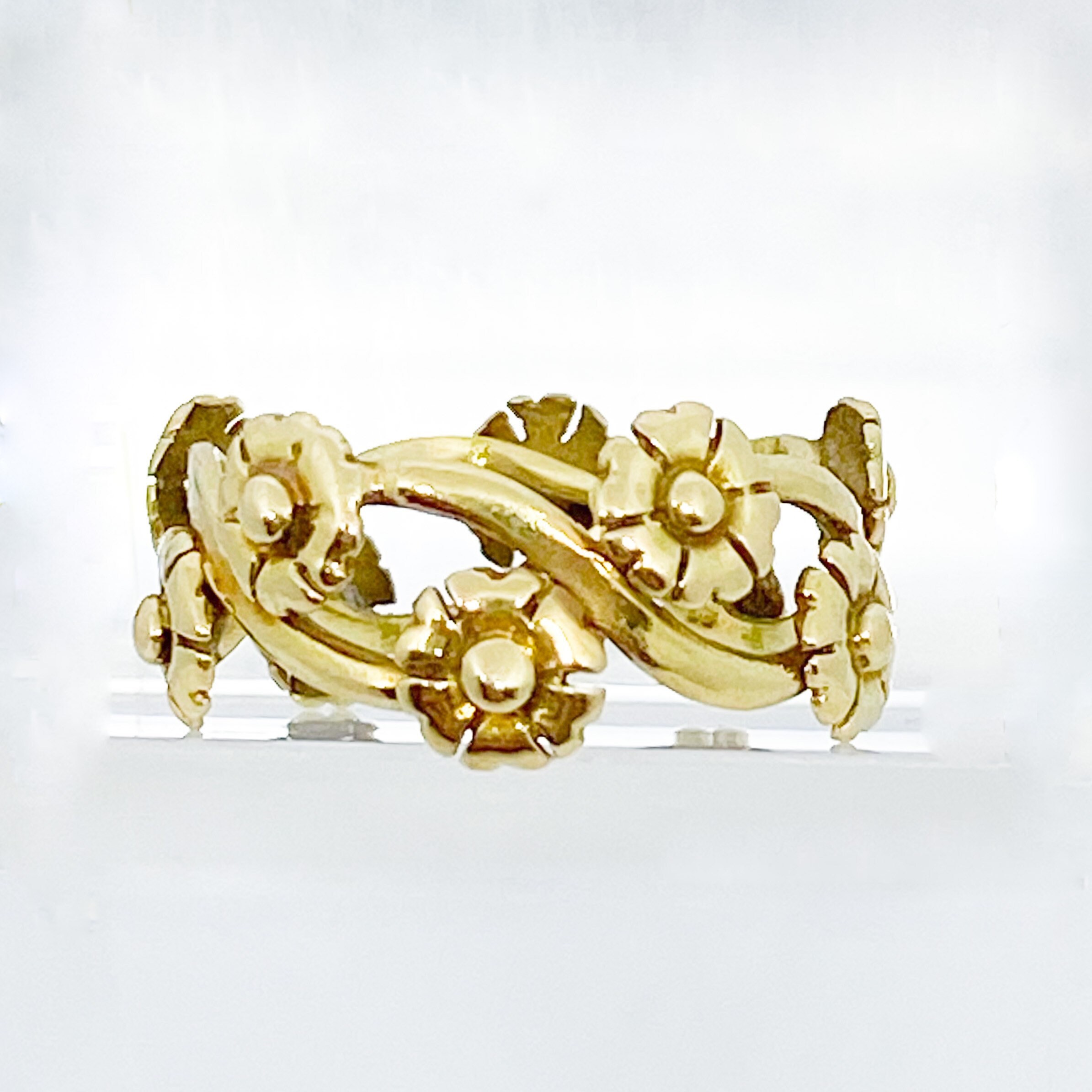 18ct Gold Unique Flower Ring Etsy UK