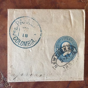 Posted letter to Panama while it still was part of Colombia