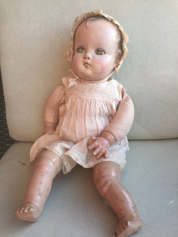 【訳あり】ヴィンテージ　コンポジションドール　アンティーク アンティーク コンポジション ドール べべ ぬいぐるみ スリーピング