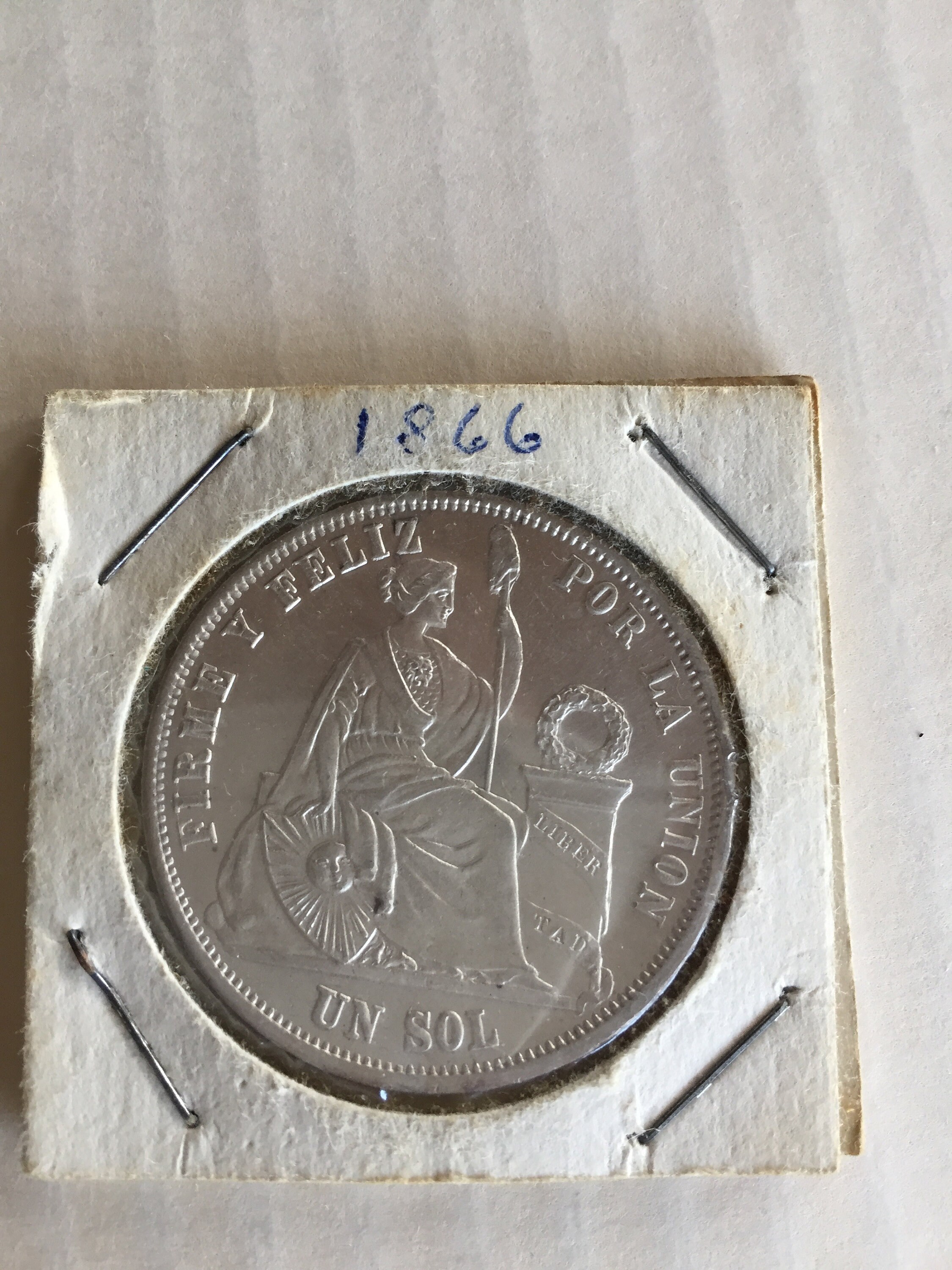 アンティークコイン ペルー 1866年 1SOL 銀貨 【公式通販】