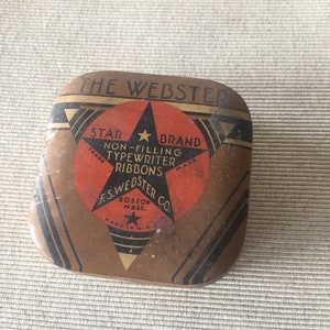 Advertising tin for typewriter ribbons