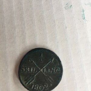 1/4 skilling copper coin