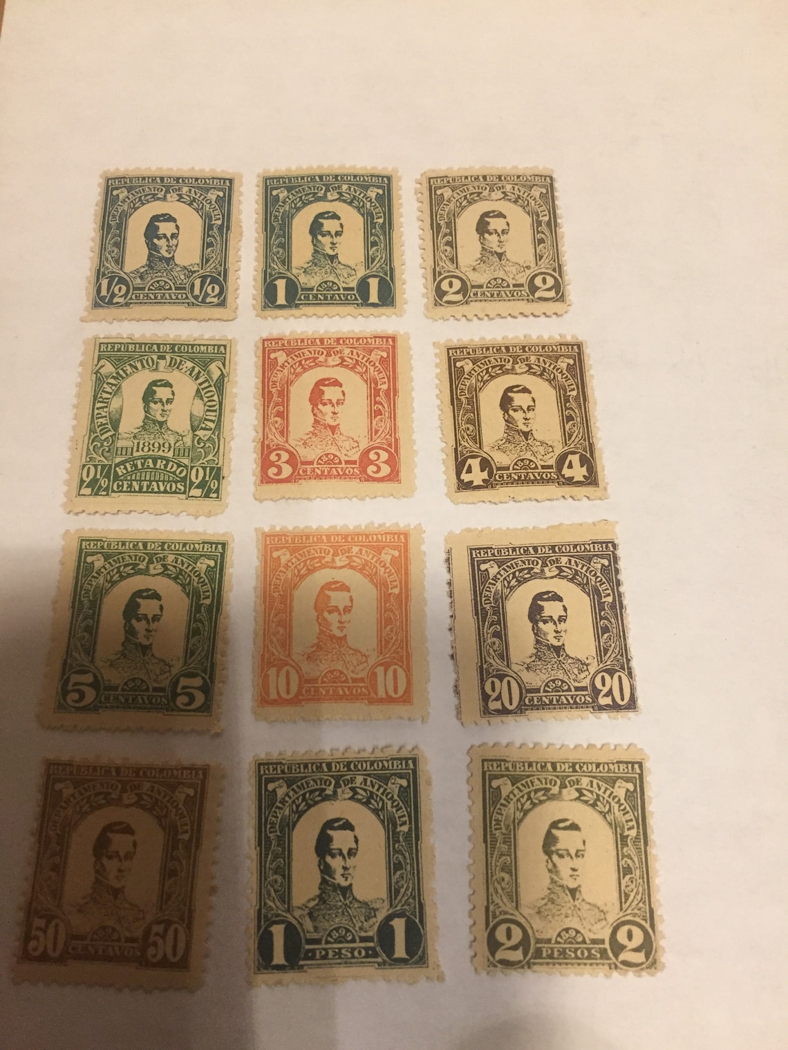 Colombian Mint Stamps From 1899 Etsy Ireland