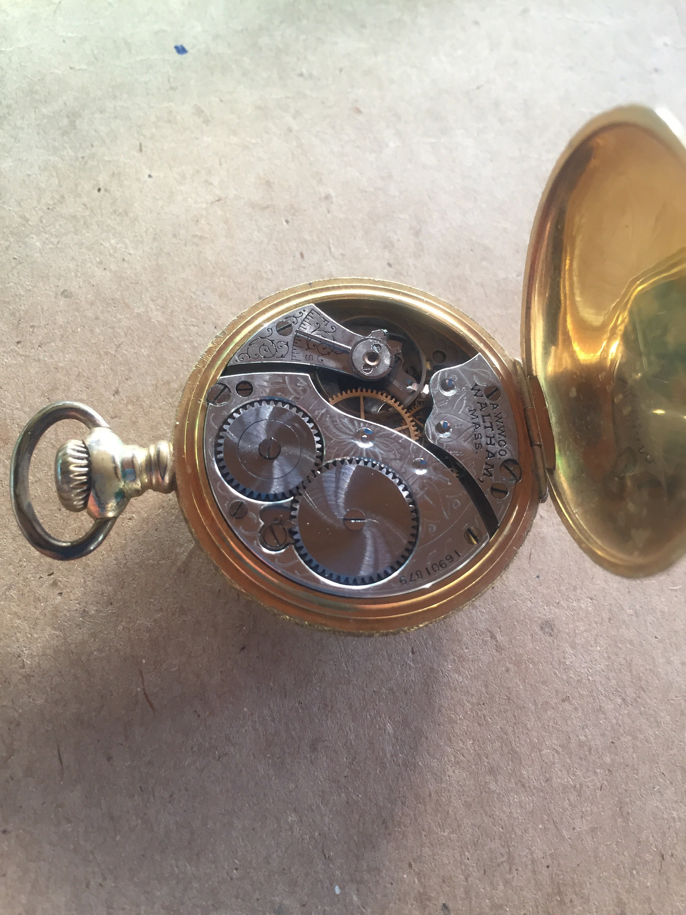 Waltham Ladies Gold Plated Pocket Watch Etsy