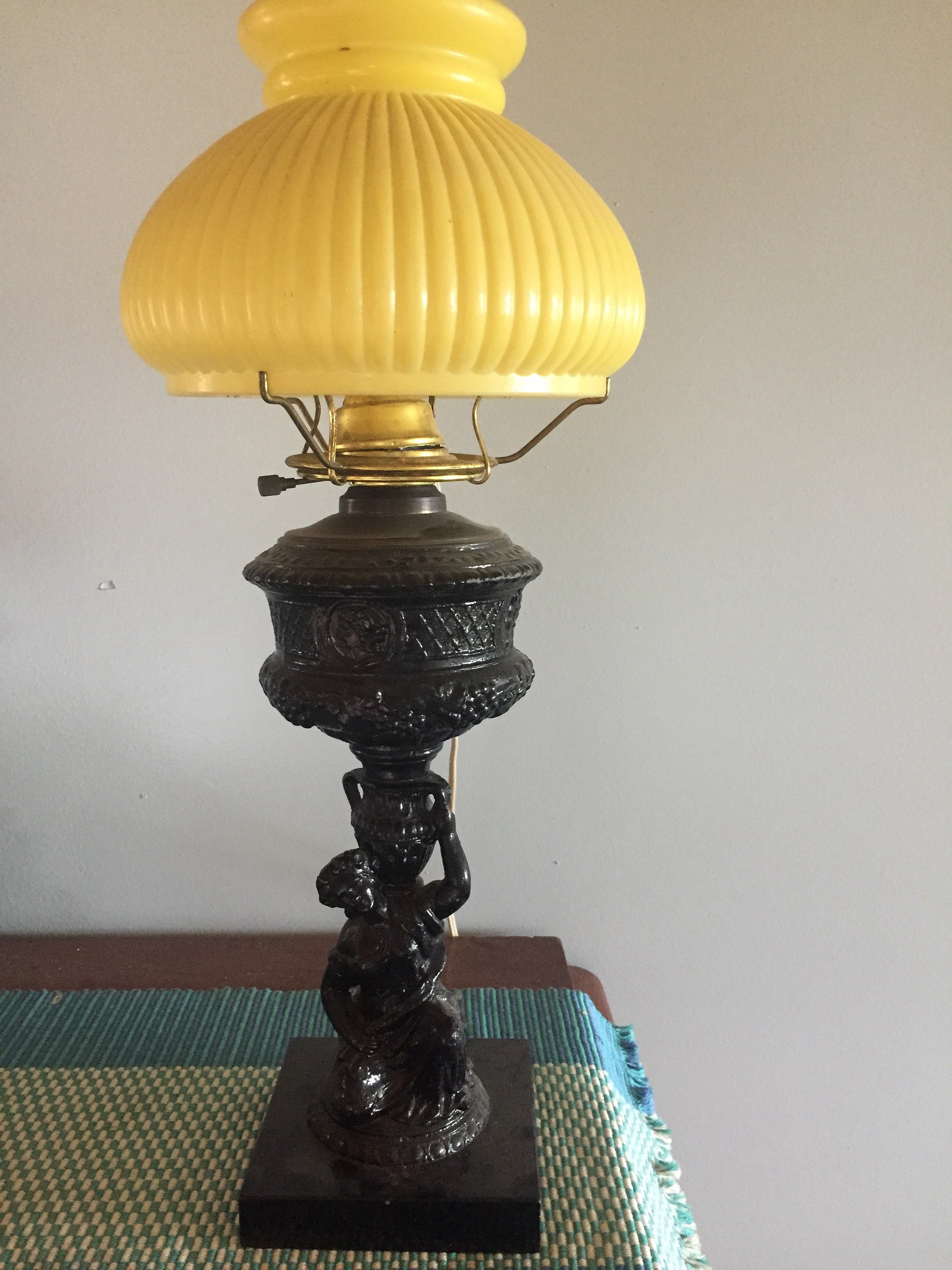 Antique cast cheap iron lamp