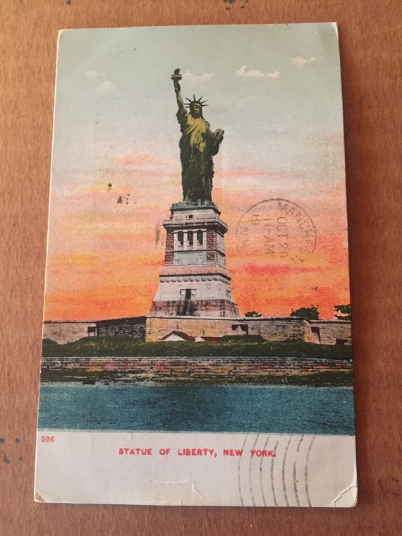 Antique Statue of Liberty Post Card - Etsy