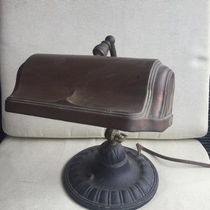 Cast iron and copper desk lamp