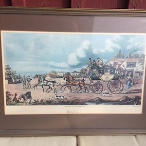 Reproduction offset print of English mail carrier stage coah