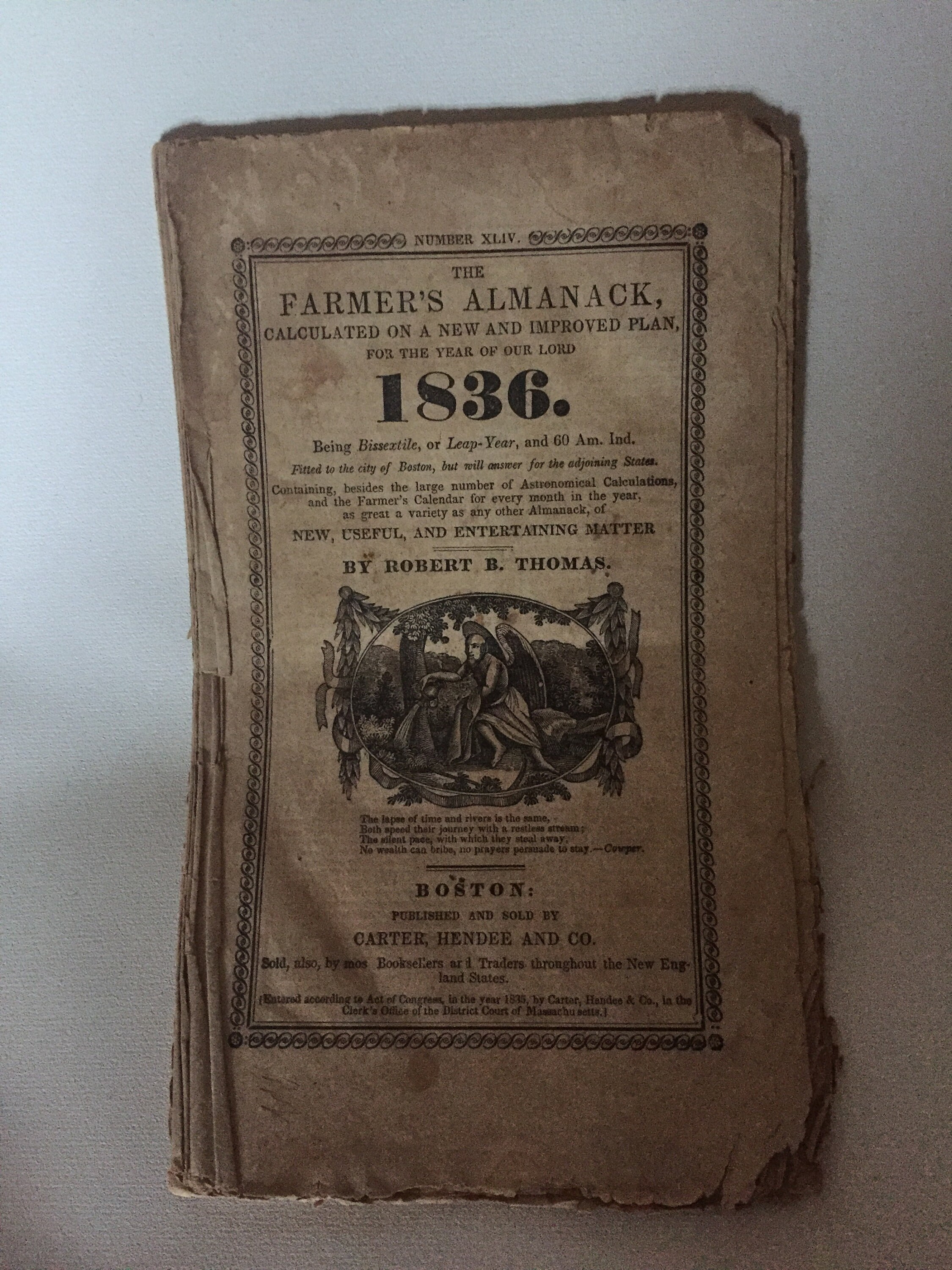 1836 Copy of Farmers Almanack - Etsy