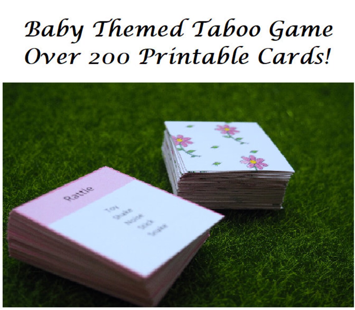 Baby Taboo Game (pink), Printable Baby Shower Game, Digital, Instant ...