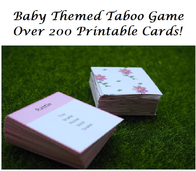 Baby Taboo Game (pink), Printable Baby Shower Game, Digital, Instant ...