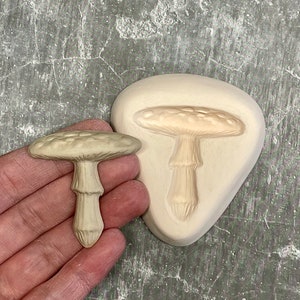 x3 Mushroom Sprig Mold Press Mould Ceramic Clay
