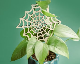 Houten spinnenweblatwerk, cadeau-idee voor plantenliefhebbers - twee maten beschikbaar