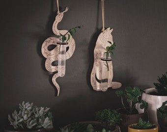 Hanging Propagation Station - Cat & Snake - Plant Lover Gifts