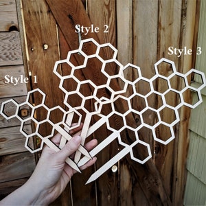 Honeycomb Plant Trellis, Indoor Plant Support, Unique Gifts, Mini Wood Trellis - Bundle & Save