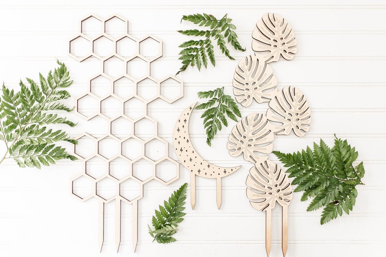 Indoor Plant Trellis, Honeycomb Plant Support, Plant Lover Gift 18.5 inches tall image 9