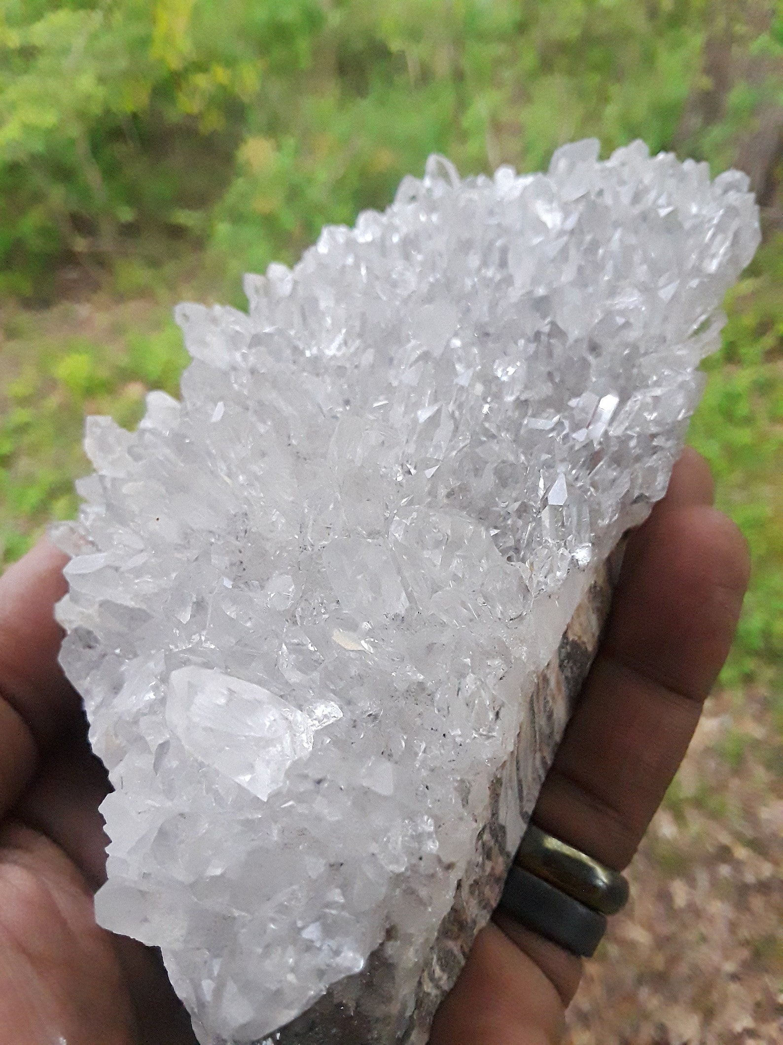 Natural Clear Quartz Cluster On A Jasper Matrix Raw 635g Etsy