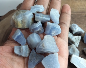 Raw Blue Lace Agate Stones - Natural - Rough - Healing Crystals - PLEASE Read Full Description