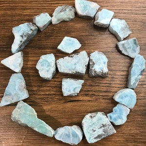 Raw Larimar Small Slabs/Pieces - Natural -  Healing Crystals - PLEASE Read Full Description