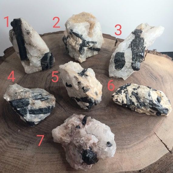 Natural Black Tourmaline in Matrix Specimen Raw Quartz Feldspar Healing Crystals PLEASE Read Full Description Etsy Canada