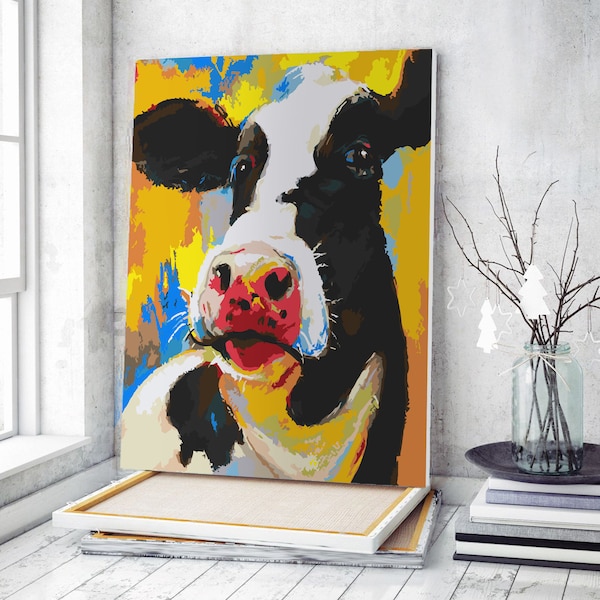 Paint by Number Cow Etsy