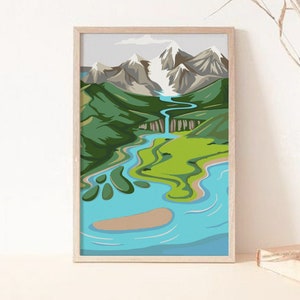 Mountain Perfect Gift Idea for Painter DIY Set River Paint by Numbers Intermediate Painting Kit Nature Art HandMade Paint Home Decor JD0588