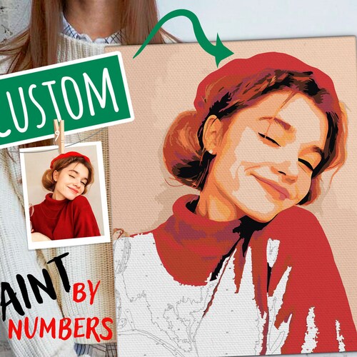 Paint by Numbers DIY Kit Custom Photo Etsy