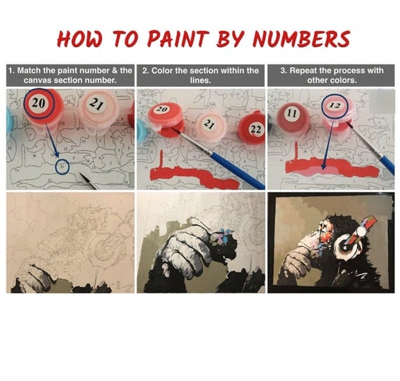 DIY Paint by Numbers Kit for Adults, Canvas Oil Painting Digital Paint by  Number