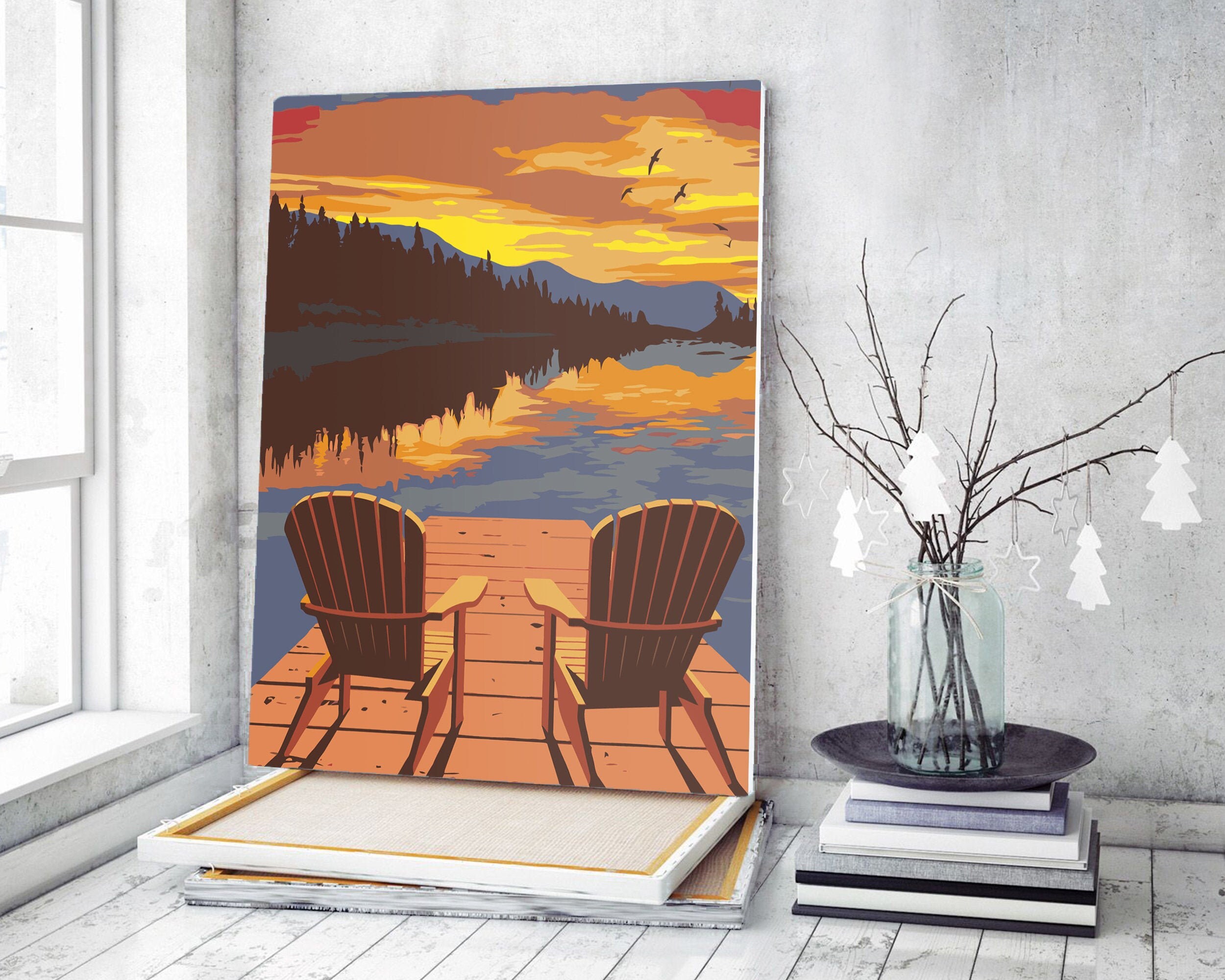 Home at Sunset- paint by number kit - Village Frame Shoppe & Gallery