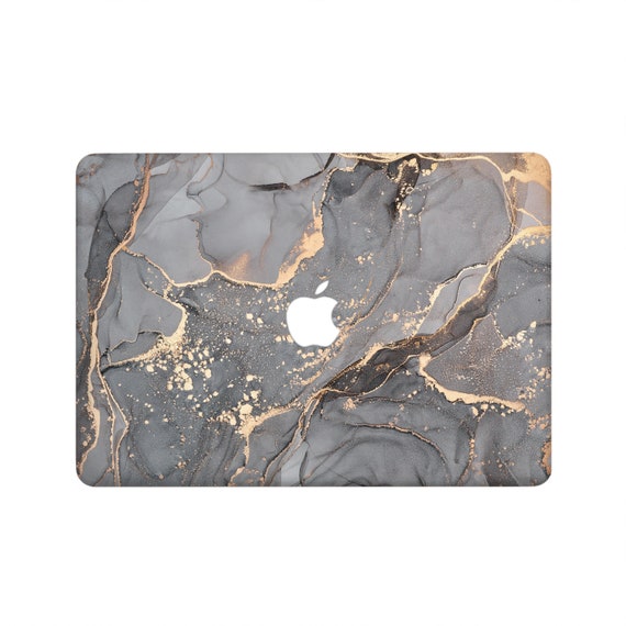 MacBook Air 13 pouces 2018 - Coque imprimée marbre - Noir / Blanc