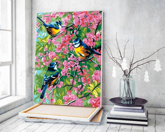 Spring Birds Paint by Numbers DIY Kit Painting by Number Art Paint by  Numbers Canvas Painting by Numbers Painting Kit Hobby Art JD0402 