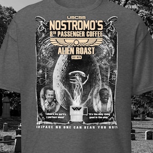 Shirt horrorfilm Alien 1979, koffieshirt Halloween, grappig grafisch shirt, Alien vs Predator, grappige cadeaus